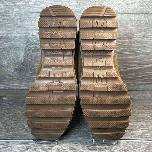 Sorel Phoenix Short Lace Waterproof Tan Suede Women’s Sz 6.5 Shearling Boots - Picture 7 of 11